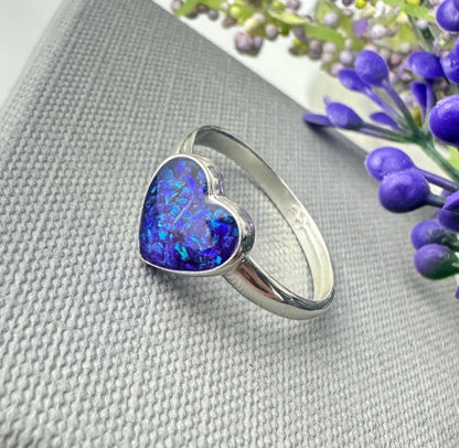 Sterling Silver Large Heart Memorial Ring