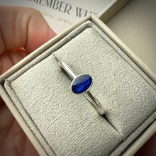 Sterling Silver Petite Oval Memorial Ring - Size P Only