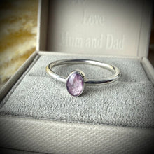 Sterling Silver Petite Oval Memorial Ring - Size P Only
