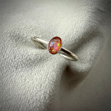 Sterling Silver Petite Oval Memorial Ring - Size P Only