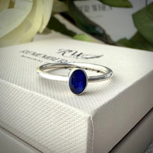 Sterling Silver Petite Oval Memorial Ring - Size P Only