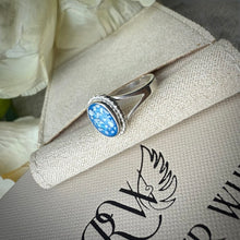 Sterling Silver Rope Edged Oval Ring