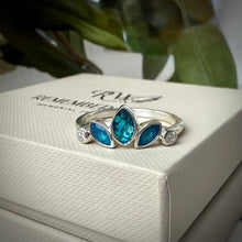 Sterling Silver Trilogy Marquise Memorial Ring - Size Q Only
