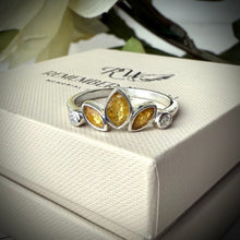 Sterling Silver Trilogy Marquise Memorial Ring - Size Q Only