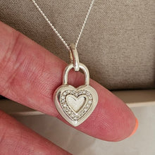Sterling Silver Heart Lock Pendant